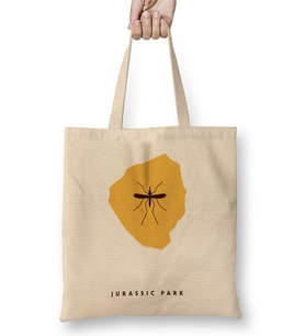 Jurassic Park Amber Fossil Movie Silhouette Bez Çanta Uzun Saplı