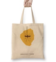 Jurassic Park Amber Fossil Movie Silhouette Bez Çanta Uzun Saplı