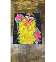 23X19 CM SARI ELBİSELİ KIXZ ARMA DİKİŞ APLİKE
