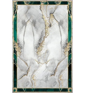 Eliana Home Baskılı, Yıkanabilir Kaymaz Taban Salon Halısı LNA0738 100x150 cm (Yeşil)