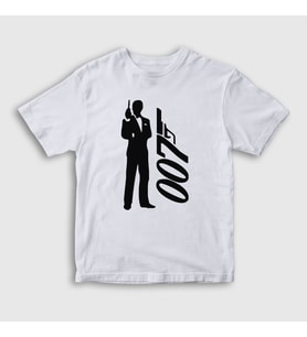 Presmono Unisex Çocuk Beyaz Tuxedo Film James Bond T-Shirt 258470tt (Beyaz)