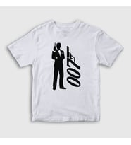 Presmono Unisex Çocuk Beyaz Tuxedo Film James Bond T-Shirt 258470tt (Beyaz)
