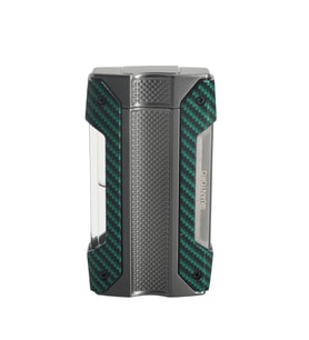 Quantoro Tek Torch Pürmüz Gunmetal Yeşil-Karbon Metal Puro Çakmağı