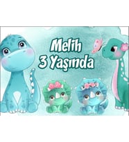 Dinozorlar Temalı Doğum Günü Afişi 35X50 cm