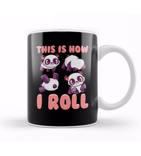 Cute This Is How I Roll Panda Funny Little Bear Kupa Bardak Porselen