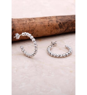 Dorika Rodyumlu 925 Ayar Gümüş 21 Mm Halka Küpe 5029
