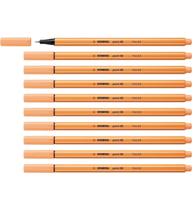 Stabilo Keçe Uçlu İnce Kalem Pastel Turuncu İnce Keçe Uçlu Kalem (10 Lu Paket) (Karışık)