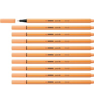 Stabilo Keçe Uçlu İnce Kalem Pastel Turuncu İnce Keçe Uçlu Kalem (10 Lu Paket) (Karışık)