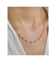 Kadın Gold Renk Papatya Model Şık Tasarım Kolye 45 CM (Altın)