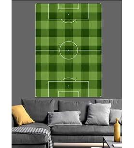 Yeşil Futbol Sahası Görünümü Dekoratif Kanvas - Mdf Ahşap Tablo