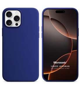 Microsonic Apple iPhone 16 Pro Kılıf Liquid Lansman Silikon Lacivert (Lacivert)