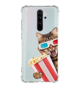 PrintiFy Xiaomi Note 8 Pro Uyumlu Kedi 1 Baskılı Şeffaf Köşe Korumalı Antişok Kılıf