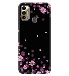 Tecno Sparrk 7T Kılıf Resimli Silikon Kılıf Black flowers 1391