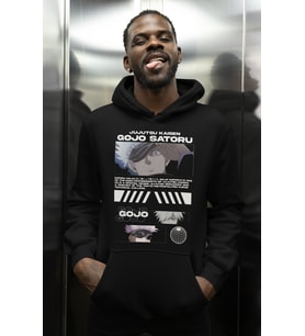 Jujutsu Kaisen Gojo Satoru Baskılı Unisex Oversize Anime Karakter Hoodie