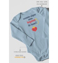 Annem süper ama teyzem bi tane Uzun Kollu Çıtçıtlı Bebek Body