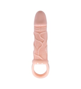 MorGece 3 Cm Dolgulu Titreşimli Damarlı Penis Kılıfı