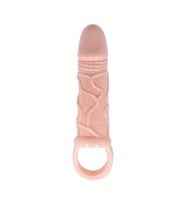MorGece 3 Cm Dolgulu Titreşimli Damarlı Penis Kılıfı