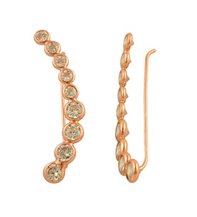 Söğütlü Silver Zirkon taşlı rose  küpe