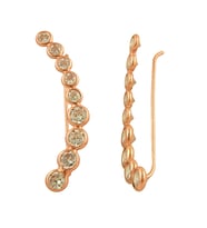 Söğütlü Silver Zirkon taşlı rose  küpe