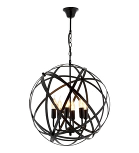AVONNI AV-4183-6BSY Siyah Boyalı Modern Avize E14 Metal 50cm