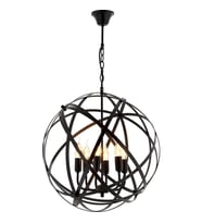 AVONNI AV-4183-6BSY Siyah Boyalı Modern Avize E14 Metal 50cm