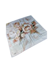 Emilya Rayon Çiçek Desenli Eşarp 90x90 cm (Açık Kahve)
