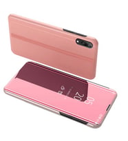 Huawei Y7 Prime 2019 Uyumlu Aynalı Kapaklı Lüx Kılıf (Rose - Gold)