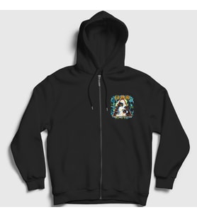 Presmono Unisex Siyah Hysteria Def Leppard Fermuarlı Kapüşonlu Sweatshirt 447693tt