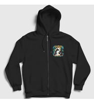 Presmono Unisex Siyah Hysteria Def Leppard Fermuarlı Kapüşonlu Sweatshirt 447693tt