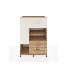Kronos Dolap 7 Raflı 4 Çekmeceli 3 Kapaklı 132x59x195 Çam-Aytaşı/Çam