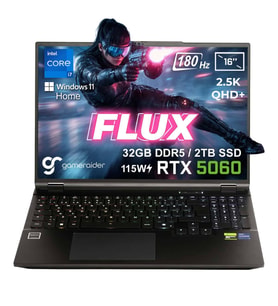 GameRaider FLUX GR16 Intel Core i7-14650HX 32GB DDR5 2TB SSD RTX 5060 8GB 115W 16 inç 2.5K QHD+ 180Hz W11 Home Gaming Laptop