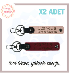 Yavru Ağzı-Bordo, Adınıza Özel Huzur Veren Hediyelik 520 741 8 Sayısıyla Yüksek Enerji x2 Anahtarlık (Çok Renkli)
