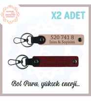 Yavru Ağzı-Bordo, Adınıza Özel Huzur Veren Hediyelik 520 741 8 Sayısıyla Yüksek Enerji x2 Anahtarlık (Çok Renkli)