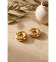 316L Çelik Gold Renk Çiftli Earcuff Küpe TJ-BKP12064