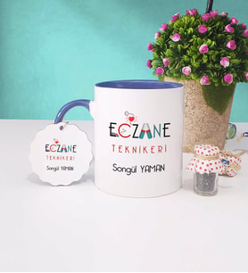 Eczane Teknikeri Kupa Bardak Lacivert ve Anahtarlık