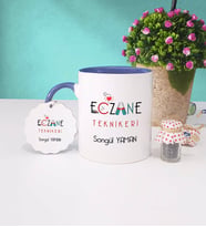 Eczane Teknikeri Kupa Bardak Lacivert ve Anahtarlık