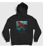 Presmono Unisex Siyah Shogun Dizi Kapüşonlu Sweatshirt 422291tt