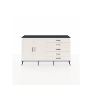 Arges Konsol 4 Raflı 5 Çekmeceli 2 Kapaklı 176x30x99 Antrasit-Aytaşı