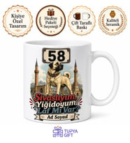 Sivas 58 Plaka Kangal Köpeği Yiğidolar Esprili Kupa Bardak Hediye
