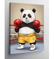 Kanvas Tablo Boksör Panda Figürü