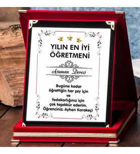Yılın En İyi Öğretmeni Plaket