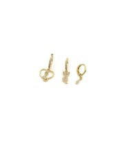 3'lü Halka Küpe - Altın
