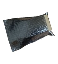 Siyah Bantlı Kapaklı Baloncuklu Torba, Balonlu Patpat Torba 15Cm(En)X20Cm(Boy)+5Cm(Kapak) 50 Adet (K.Siyah)
