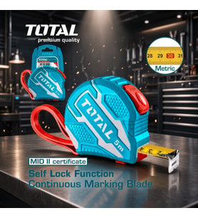 Total Şerit Metre 5m X 25mm Kalın Kırılmaz Yüksek Kalite Şerit Metre Tmt126252me