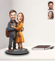 Kişiye Özel Sevgili Tasarımlı Karikatür İki Katmanlı Ahşap Biblo Model-26