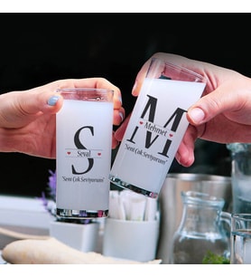 Çiftlere Özel İsimli Rakı Bardağı