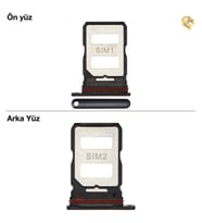 Xiaomi Mi 12T Uyumlu Sim İç Yuvası Çiftli Siyah Sim Kart Tepsisi Sim Kızağı Sim Çekmecesi Sim Tray