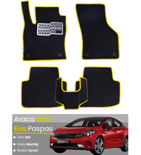 KİA CERATO (2013-2018) Uyumlu EVA Paspas Tam Set–Araca Özel,Kolay Montaj,Su Geçirmez