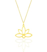 Gümüş altın yaldızlı sonsuz yaşamın simgesi lotus çiçeği kolye SGTL10085GOLD