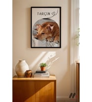 Kişiye Özel İsimli Köpek Posteri, Siyah Çerçeveli Duvar Tablosu - Sevdiklerinize Özel